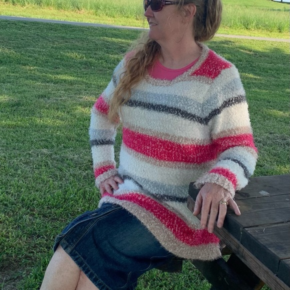 Lane Bryant Neapolitan Striped Faux Mohair Sweater 18 / 20 - Picture 2 of 5